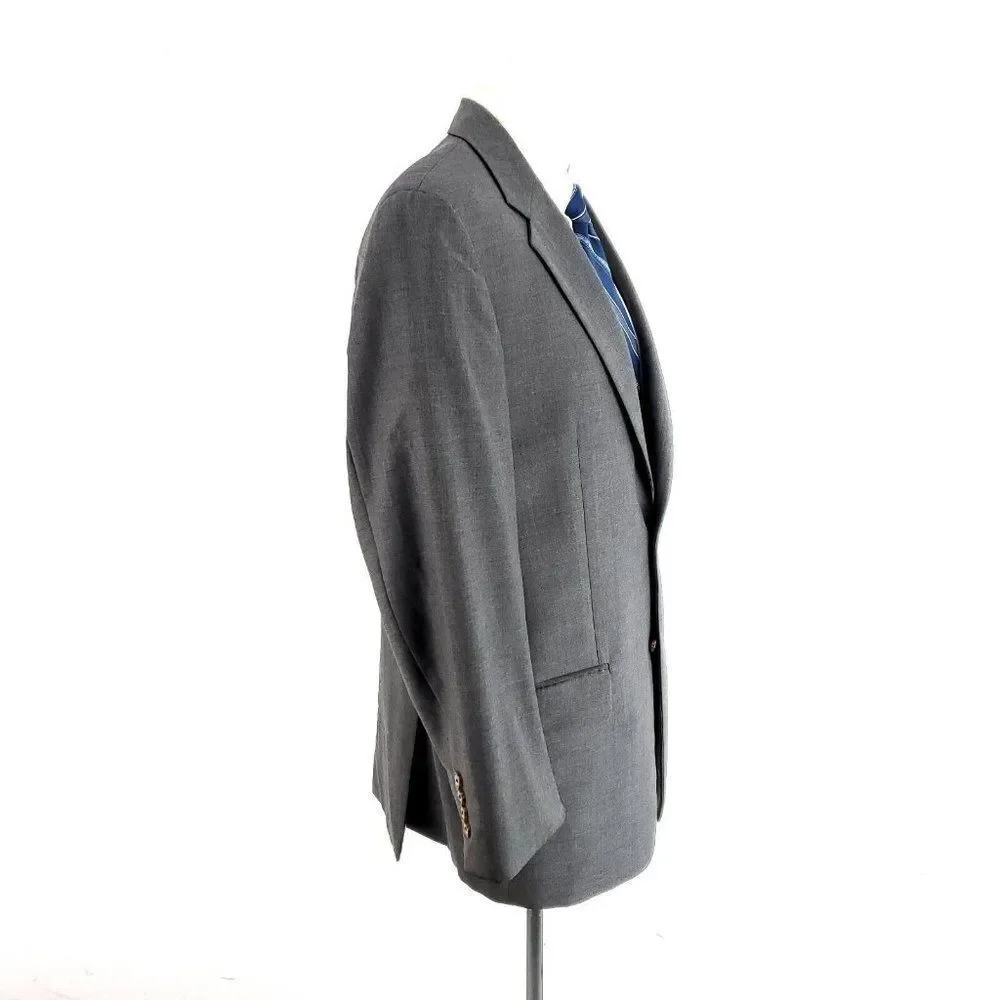Joseph Abboud Super 110s Wool Silk 2‎ Button Suit Jacket 38R Gray Windowpane